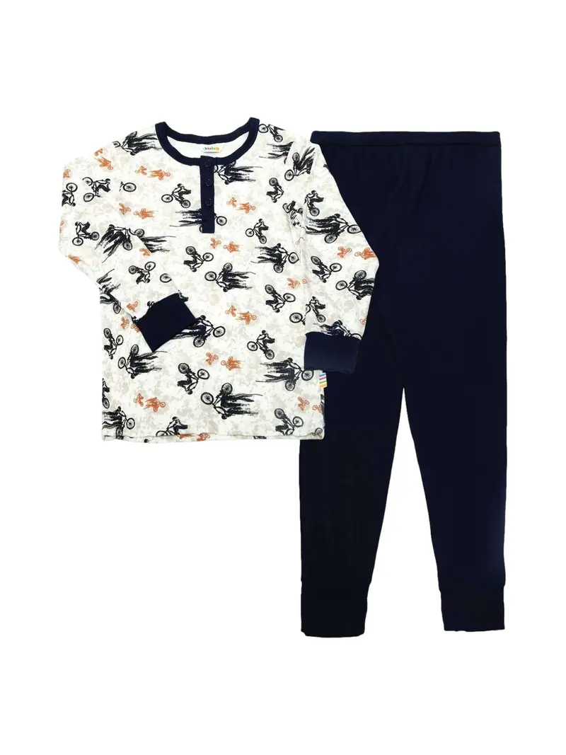 2-DELT PYJAMAS I BAMBUS - MARINEBLÅ