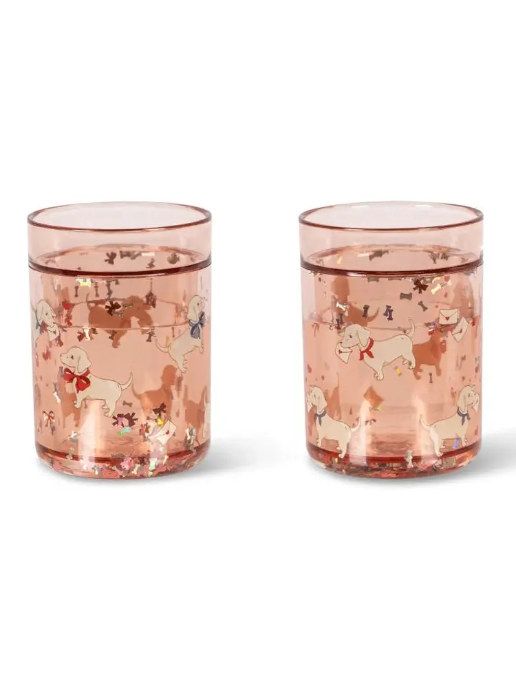2 PACK GLITTER CUPS - Rose