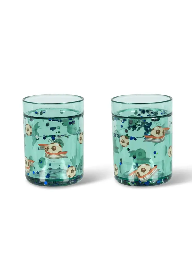 2 PACK GLITTER CUPS - Teal