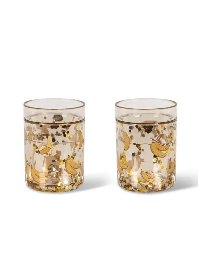 2 PACK GLITTER CUPS - Yellow