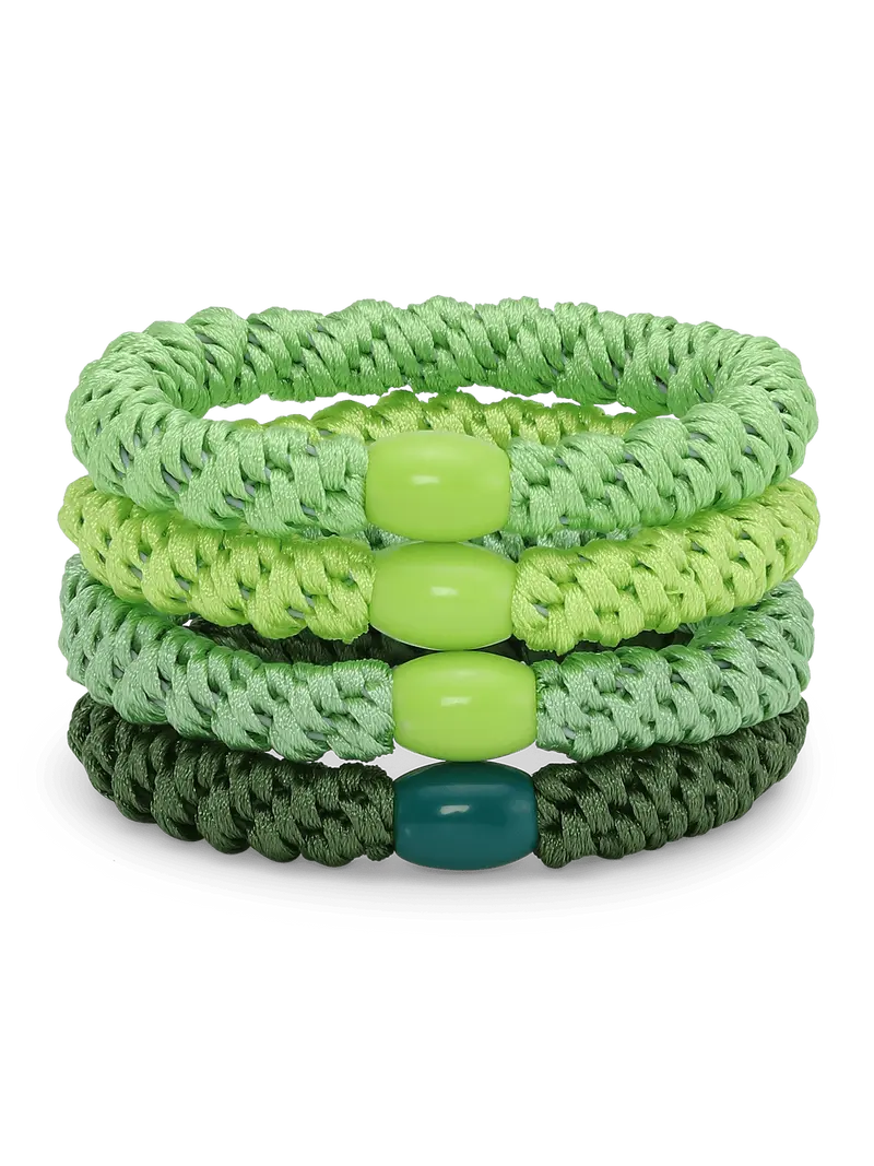 4 pack basic essentials hårstrikk - new greens