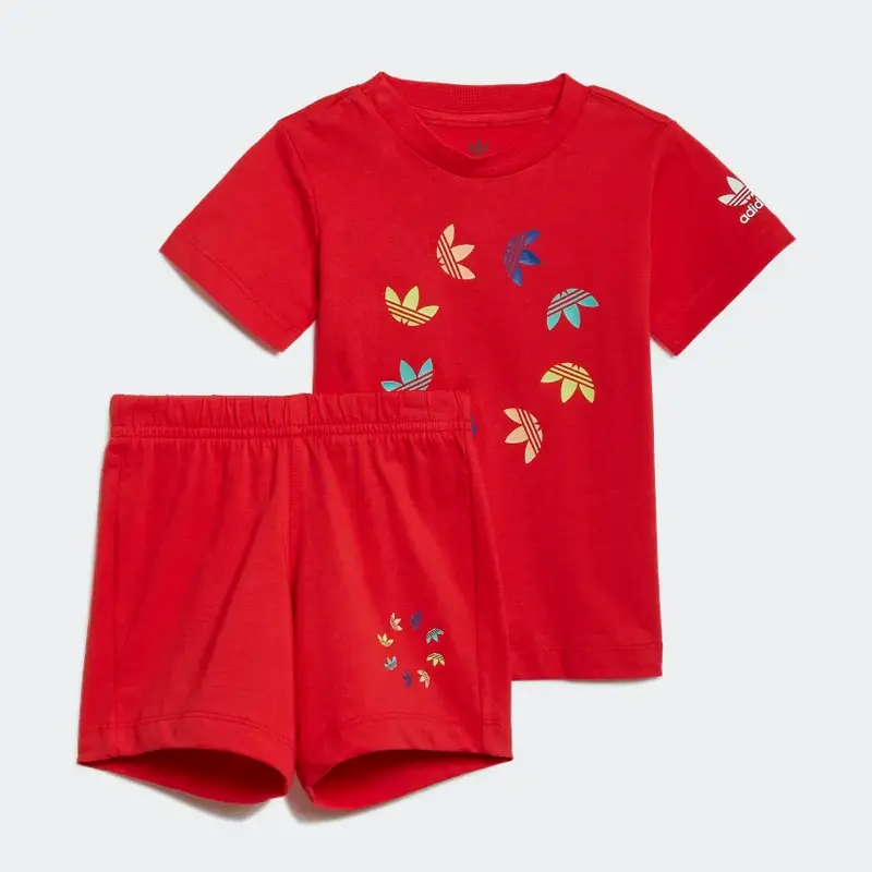 Adidas shorts/tee sett - rød
