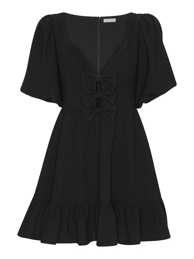 Alba bow kjole - black