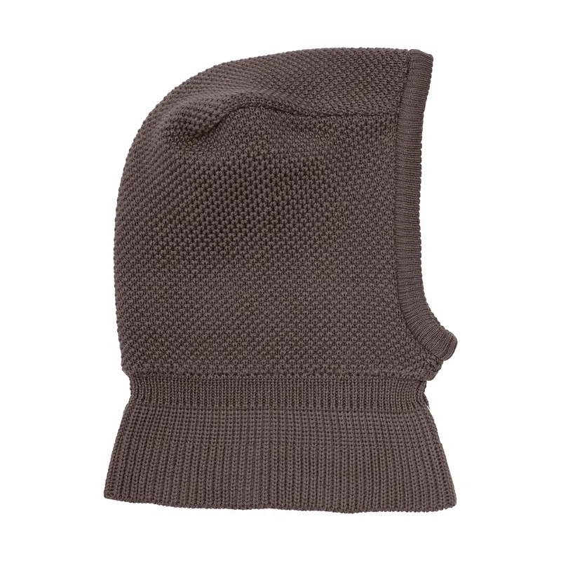 Balaclava Wool Knit Windstop - Brown Melange