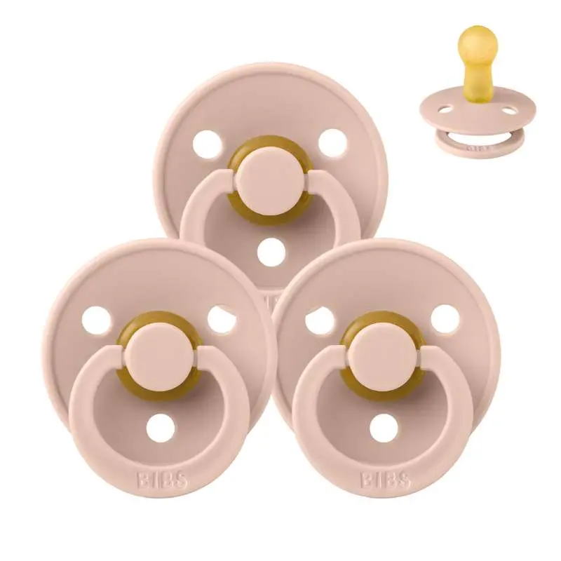 BIBS Round Colour Pacifier - Multipack - 3 pcs. - Size 2 - Blush