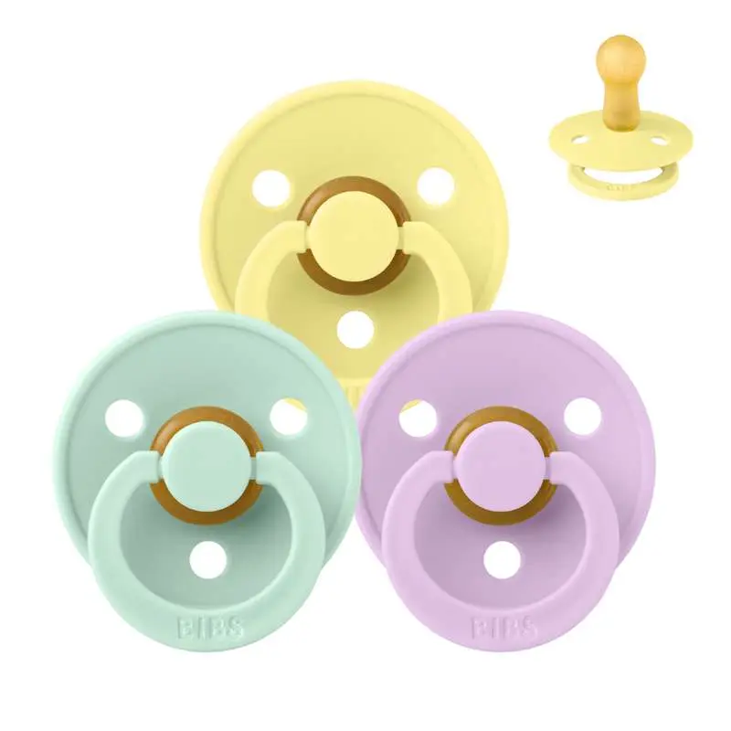 BIBS Round Colour Pacifier - Multipack - 3 pcs. - Size 2 - Spring Break