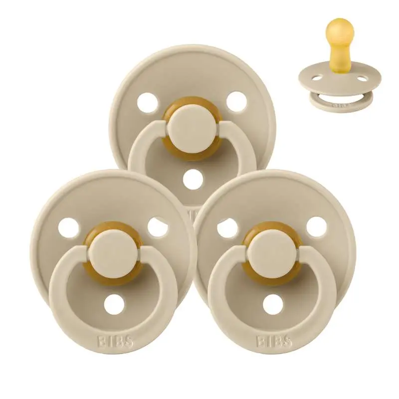 BIBS Round Colour Pacifier - Multipack - 3 pcs. - Size 2 - Vanilla