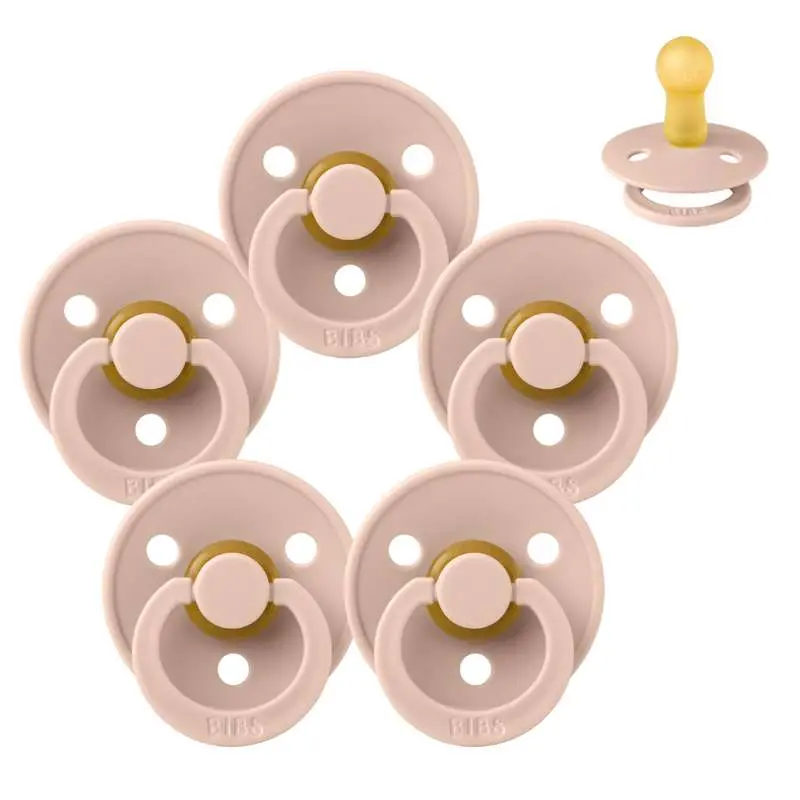 BIBS Round Colour Pacifier - Multipack - 5 pcs. - Size 2 - Blush