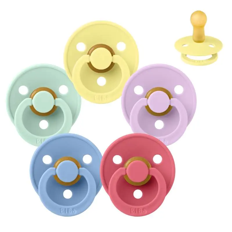 BIBS Round Colour Pacifier - Multipack - 5 pcs. - Size 2 - Colour Splash