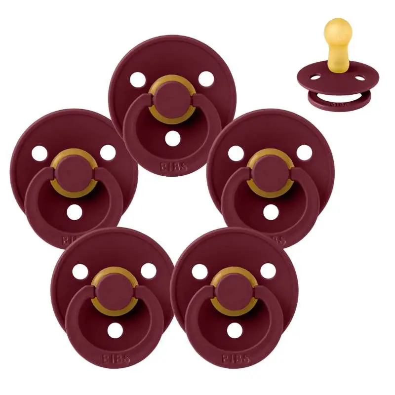 BIBS Round Colour Pacifier - Multipack - 5 pcs. - Size 2 - Elderberry