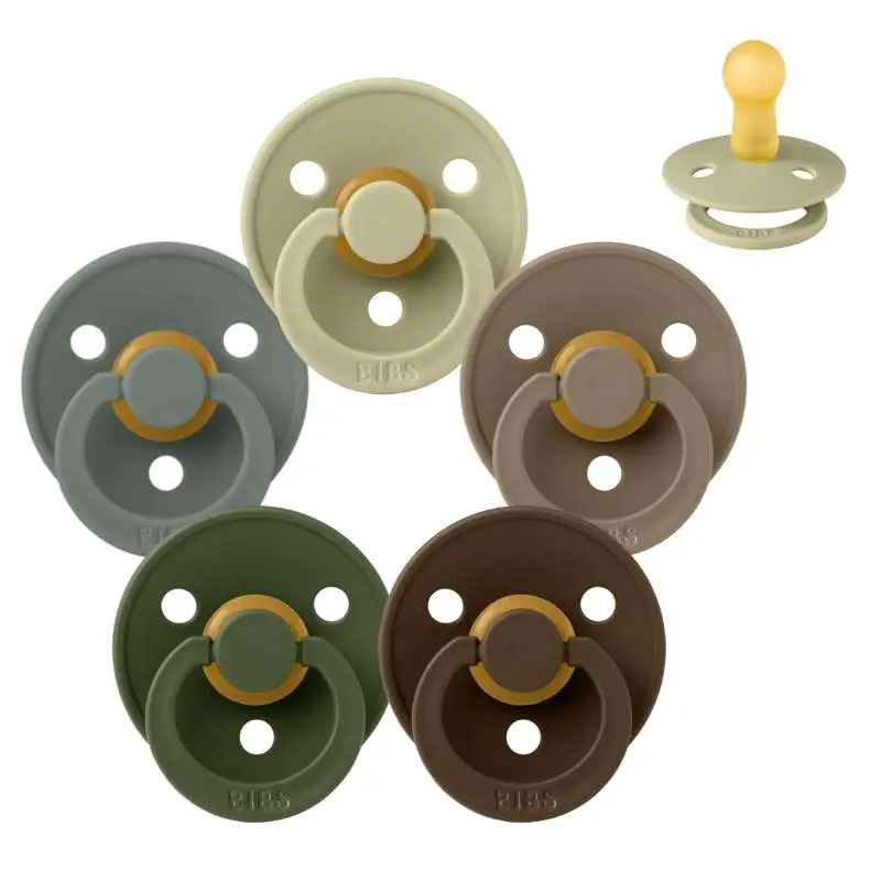 BIBS Round Colour Pacifier - Multipack - 5 pcs. - Size 2 - Forest Floor