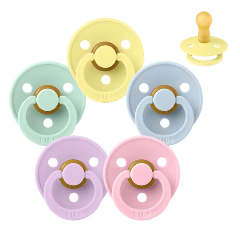 BIBS Round Colour Pacifier - Multipack - 5 pcs. - Size 2 - Spring Break