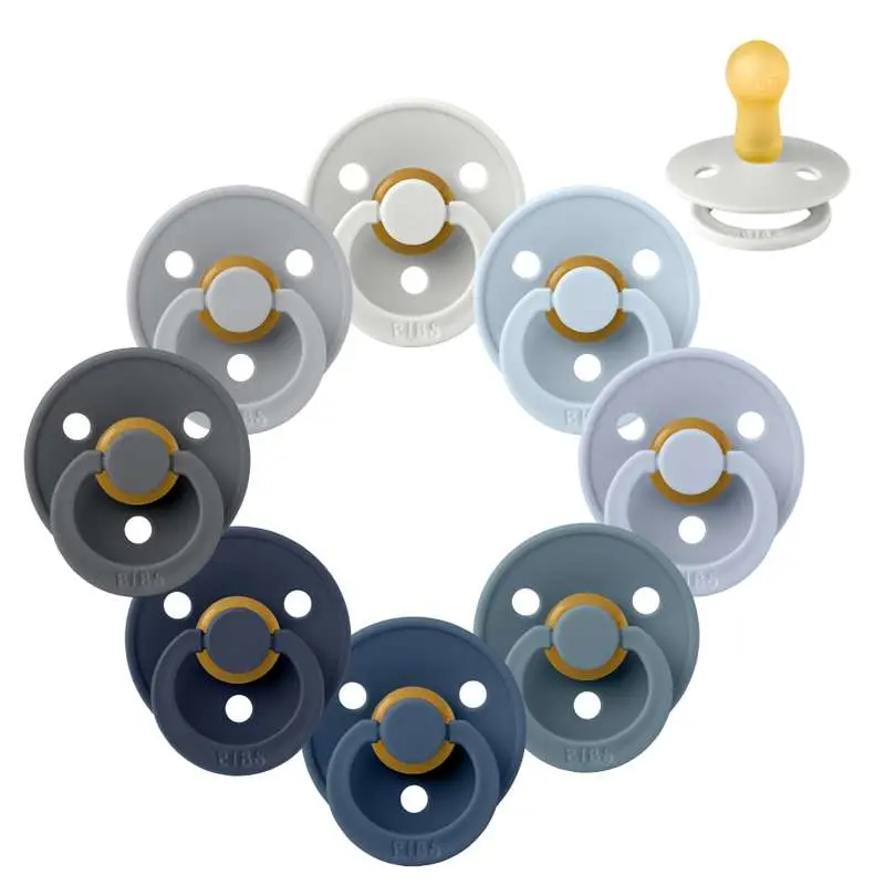 BIBS Round Colour Pacifier - Multipack - 8 pcs. - Size 2 - Ocean Storm
