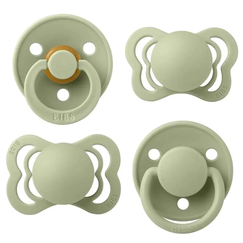 BIBS Try-It Collection - 4 Different Pacifiers - Size 1 - Sage