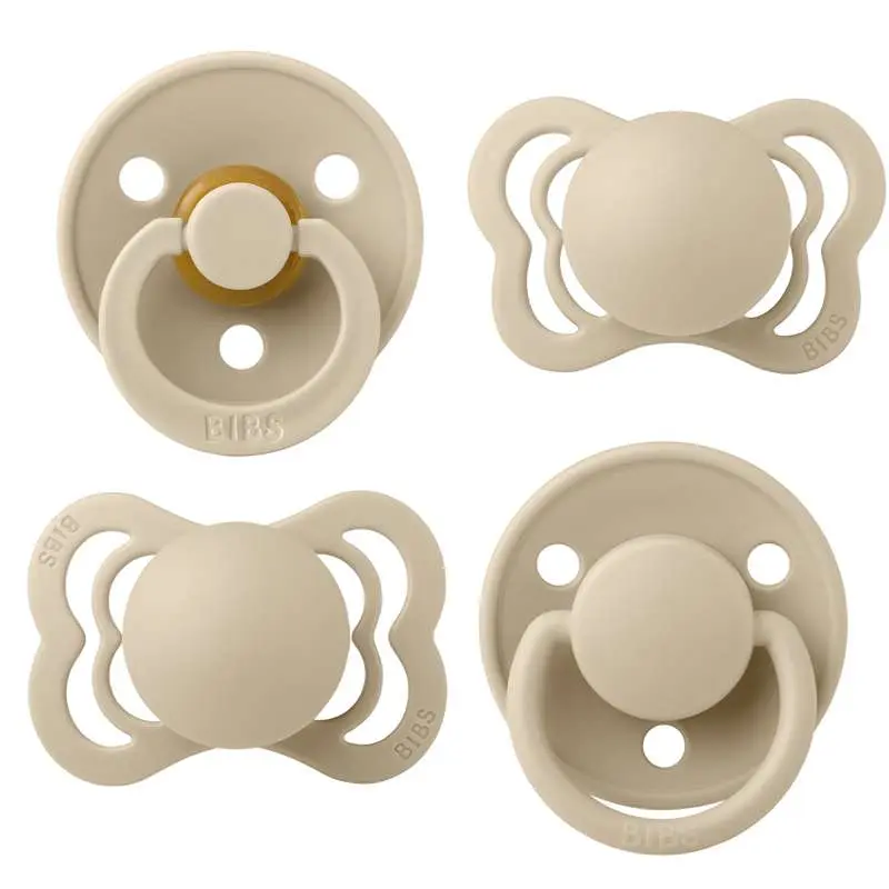 BIBS Try-It Collection - 4 Different Pacifiers - Size 1 - Vanilla