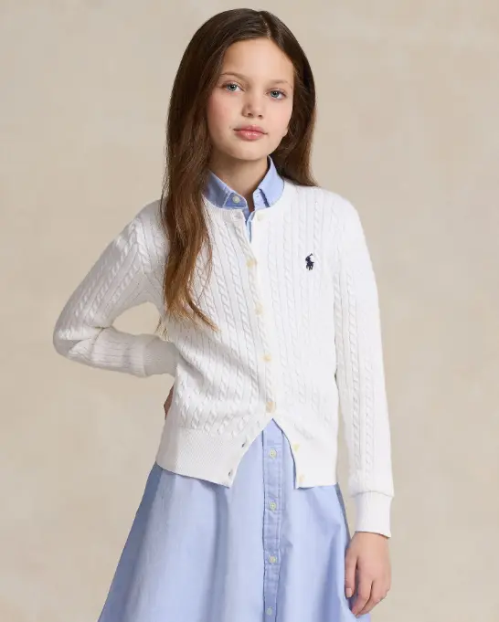 Cardigan Cable Mini White