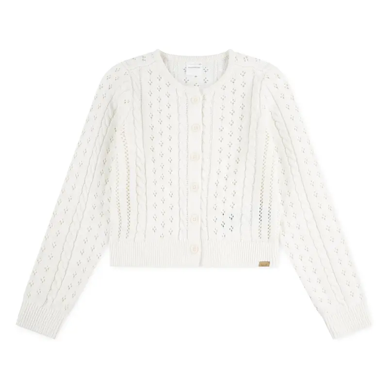 Cardigan Cropped Cable Jet Stream