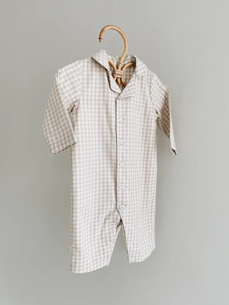 Classic PJ Suit | Beige Gingham