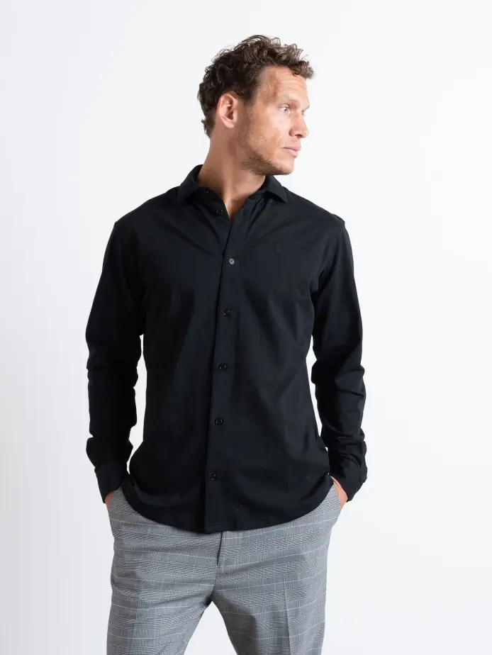 Clean formal stretch skjorte - black