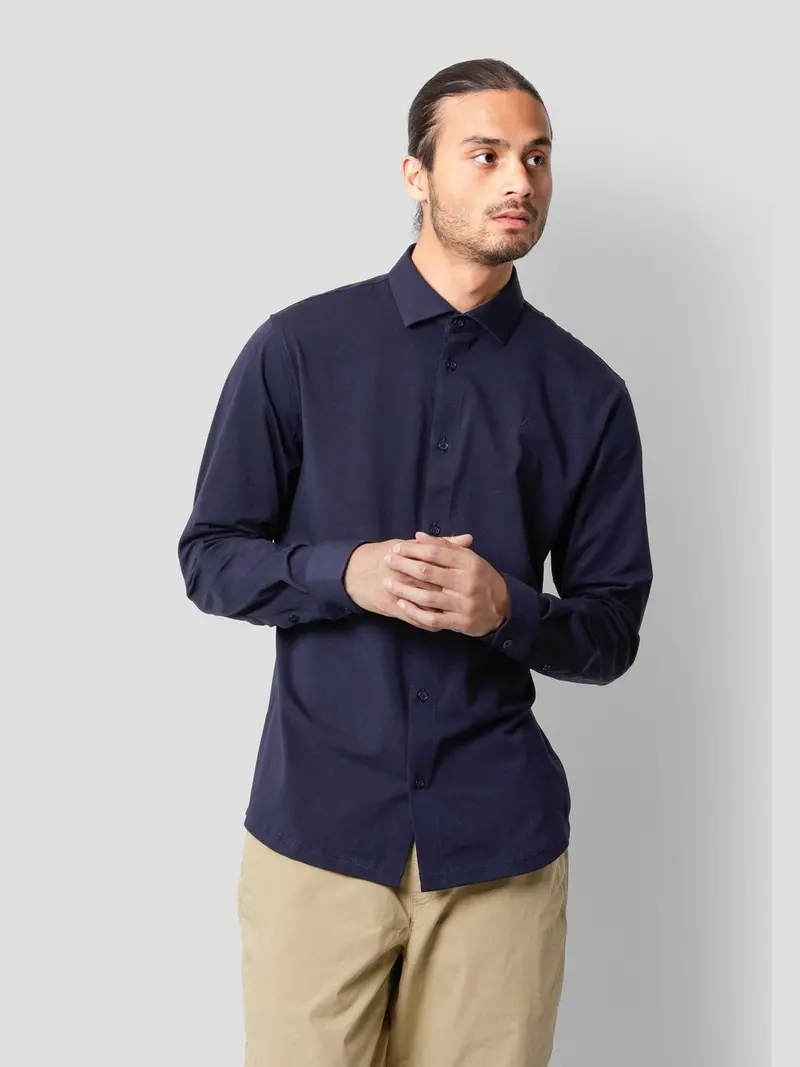 Clean formal stretch skjorte - navy