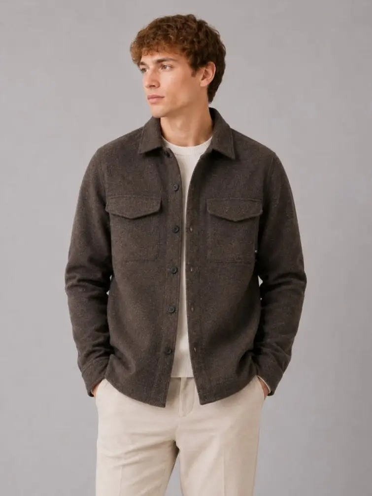 Ditlev overshirt - dark brown