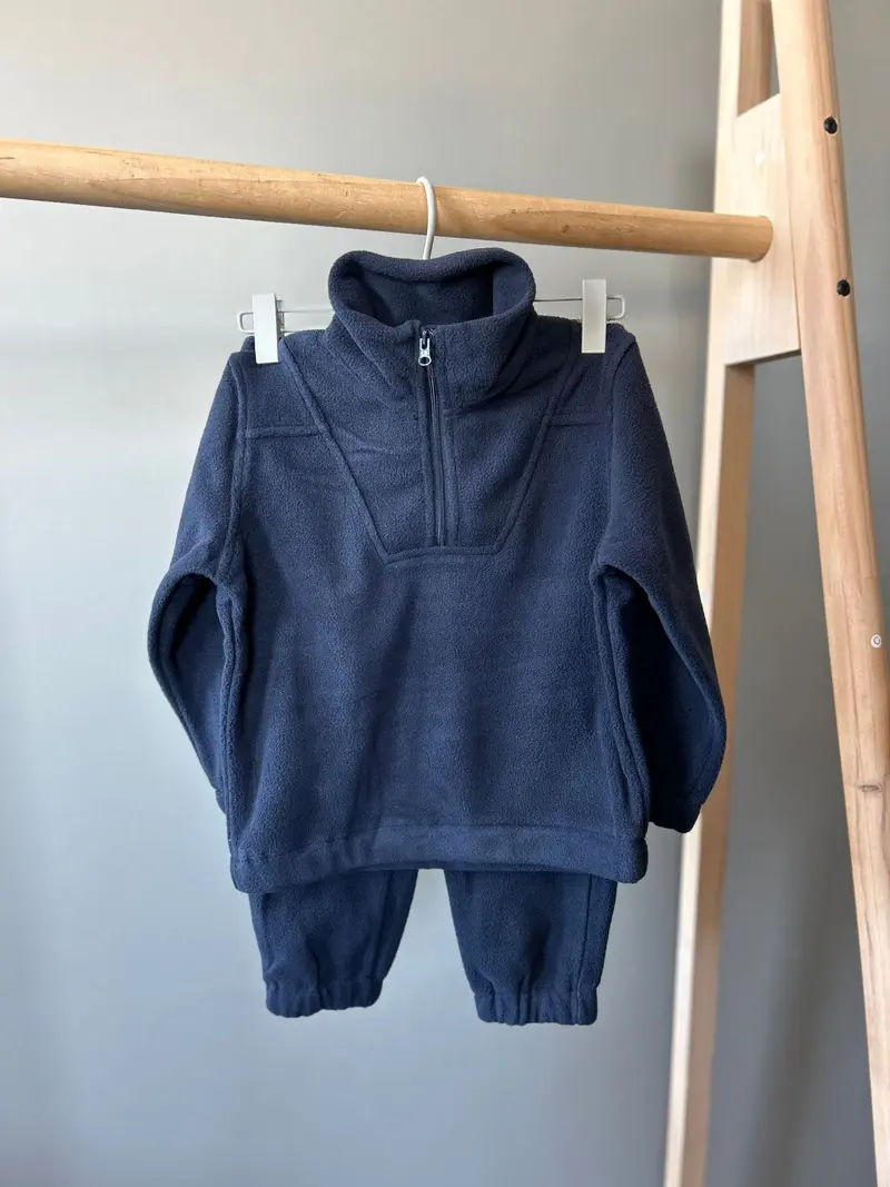 Fleece Sett Gutt - Navy Blue