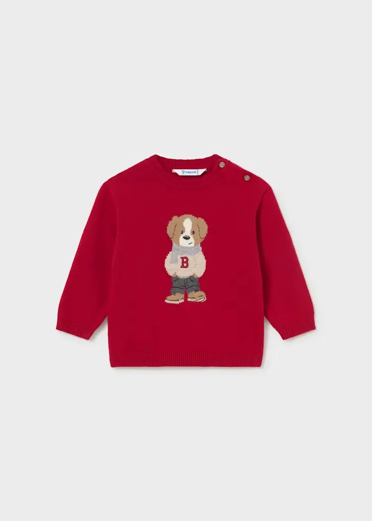 Genser Knit Dog Red