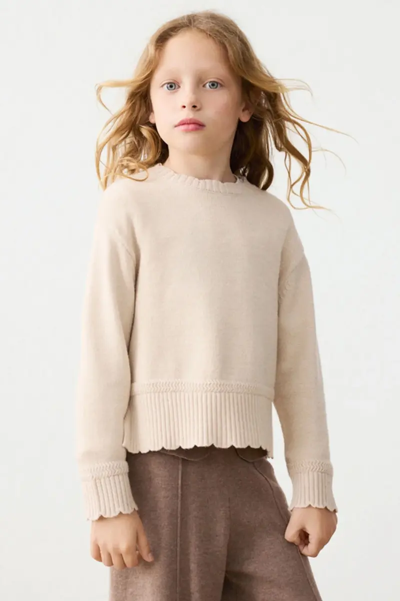 Genser Knitted Smooth Beige Vigo