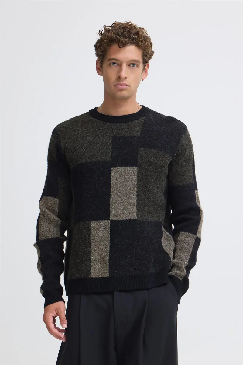 Geometric Knit Navy