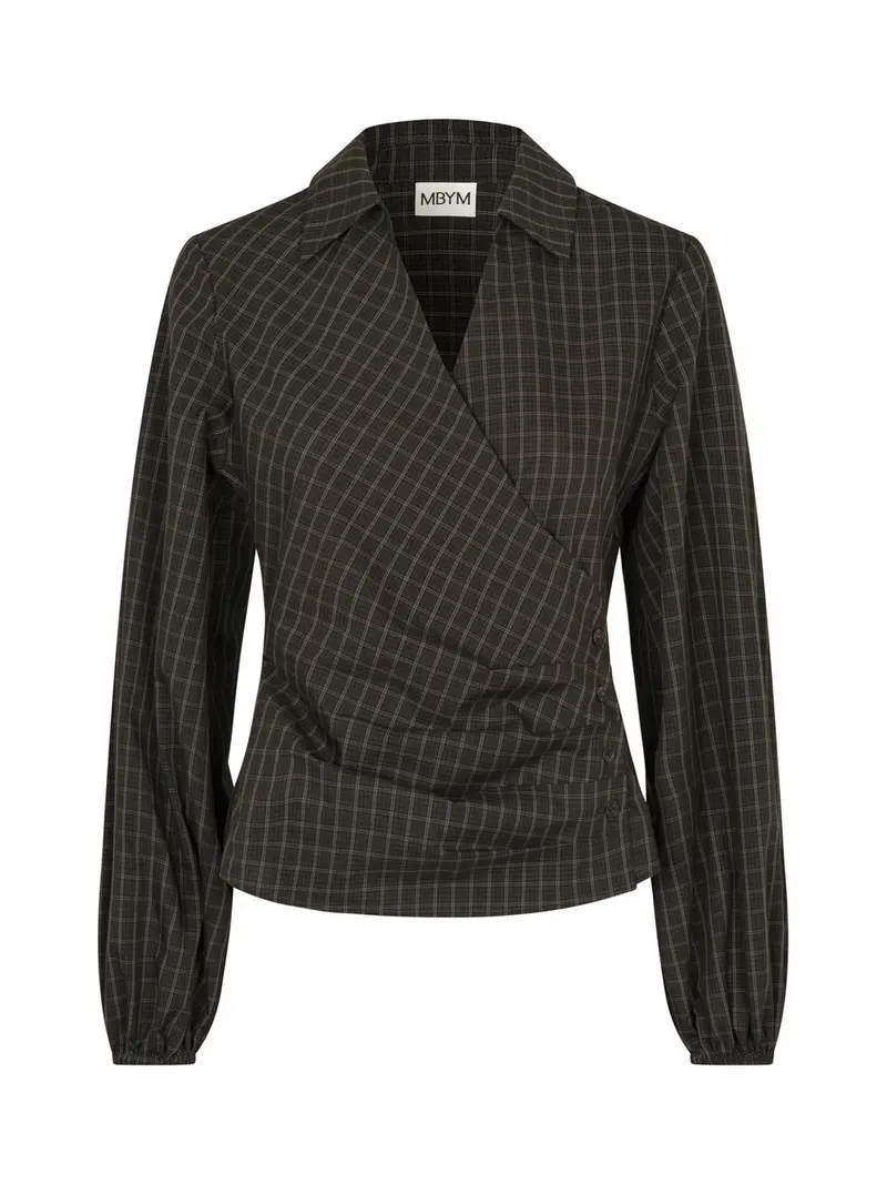 Gerrida bluse - black brown check