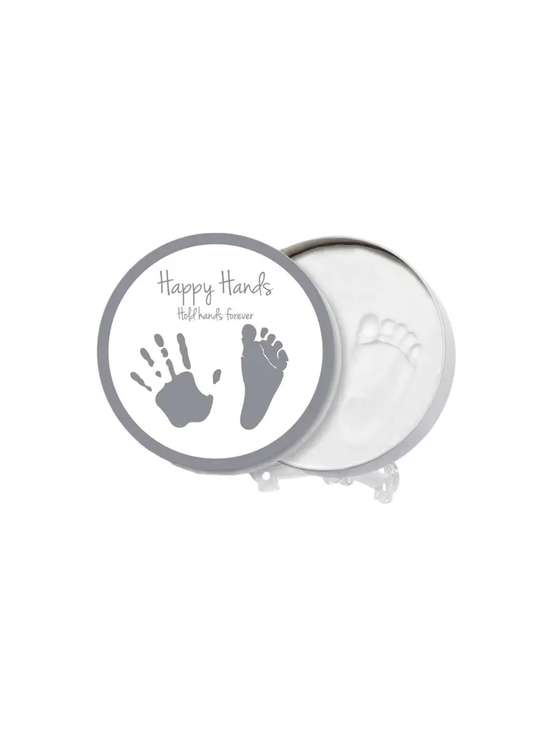 HAPPY HANDS 2D ROUND SHAPE TIN - WHITE