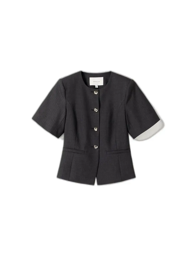 Kasaundra topp - grey herringbone