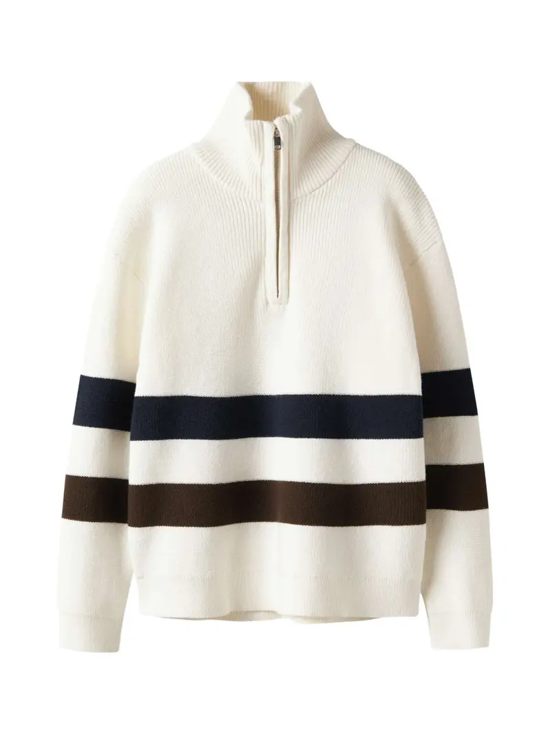 KIDS HALF ZIP PULLOVER - CLOUD DANCER
