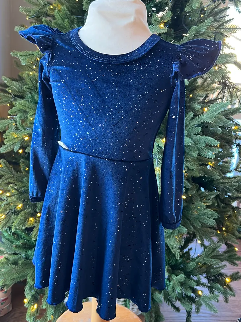 Kjole Blå Glitter