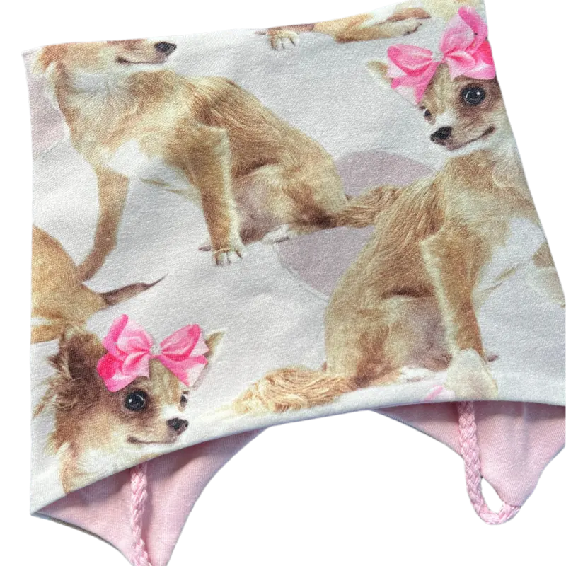 Knyttelue rosa hund