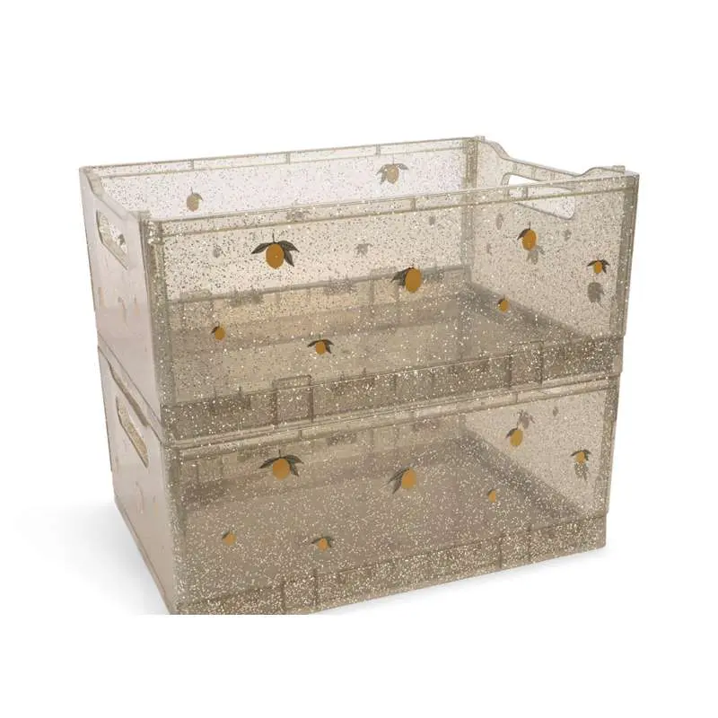 Konges Sløjd Storage Boxes - Glitter - 2-Pack - Sparkling Blue