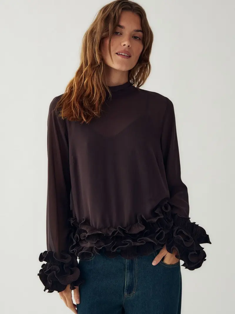 Latanietta bluse - chocolate