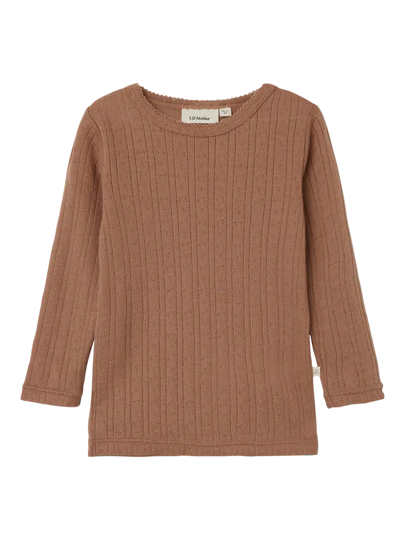 Lil Atelier Naima Wool Top Beaver Fur