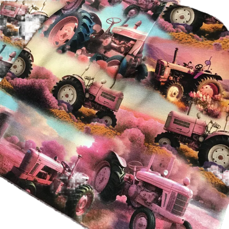 Lue med ullfor – rosa traktor