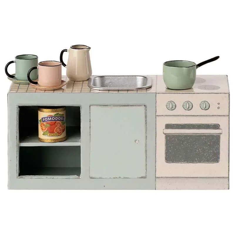 Maileg Kitchen table w. Accessories - Mice
