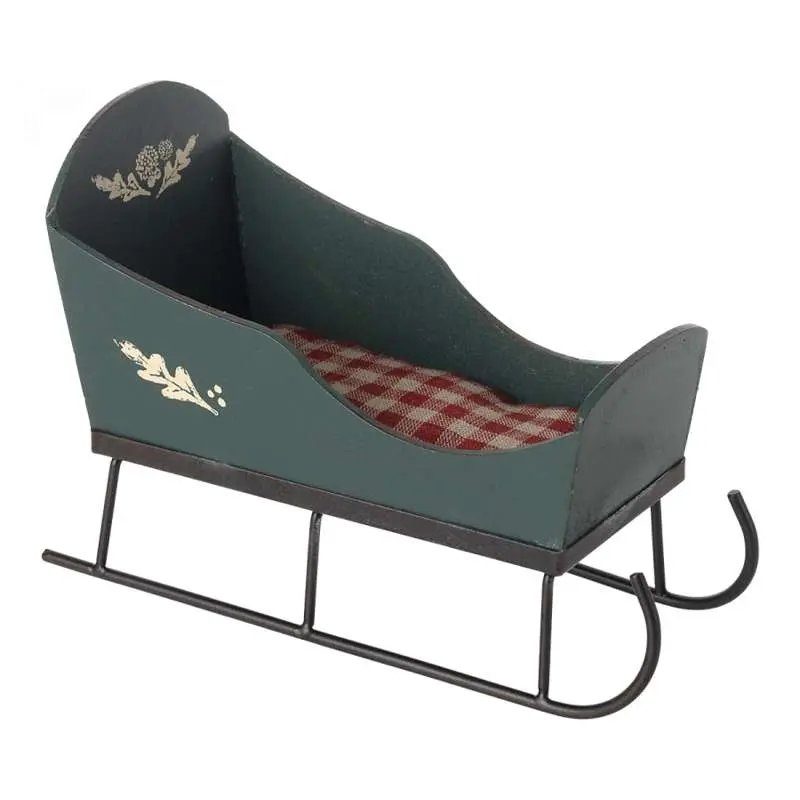 Maileg Sled - Mice - Green