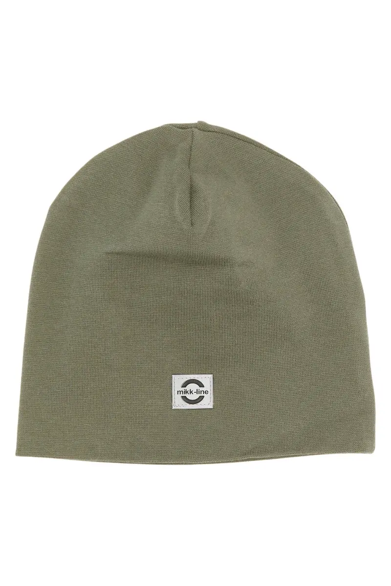 Mikk-Line Cotton Hat Solid i økologisk bomull - Dusty Olive