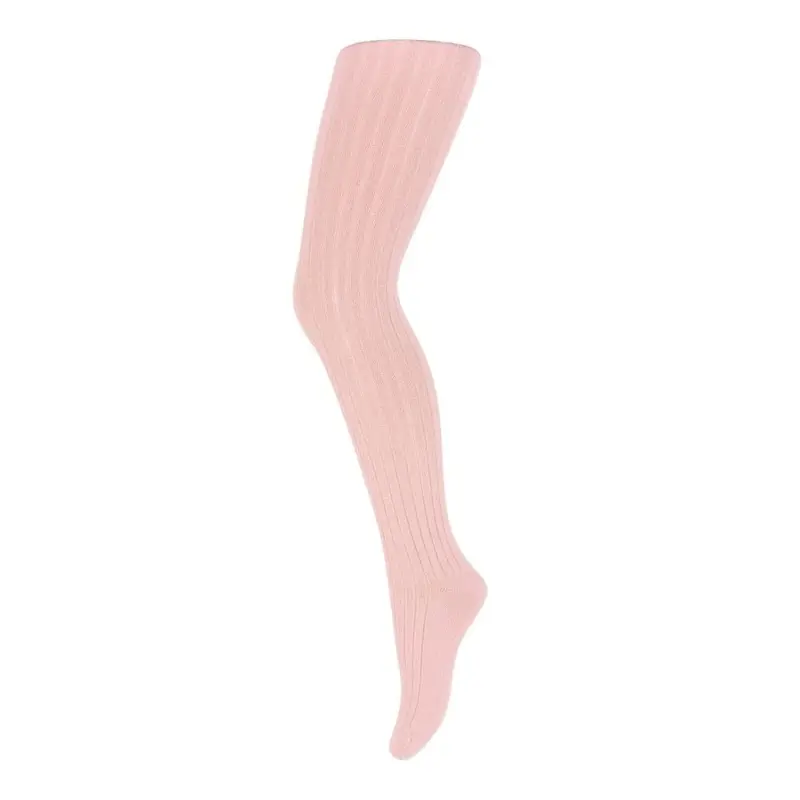 MP - Basic Strømpebukse i Ull Ribb Silver Pink