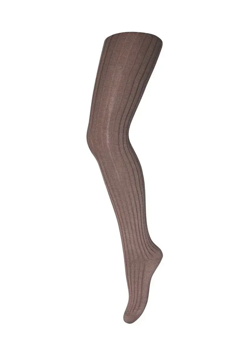 mp Denmark Ull | Ribb Strømpebukse - Brown Sienna