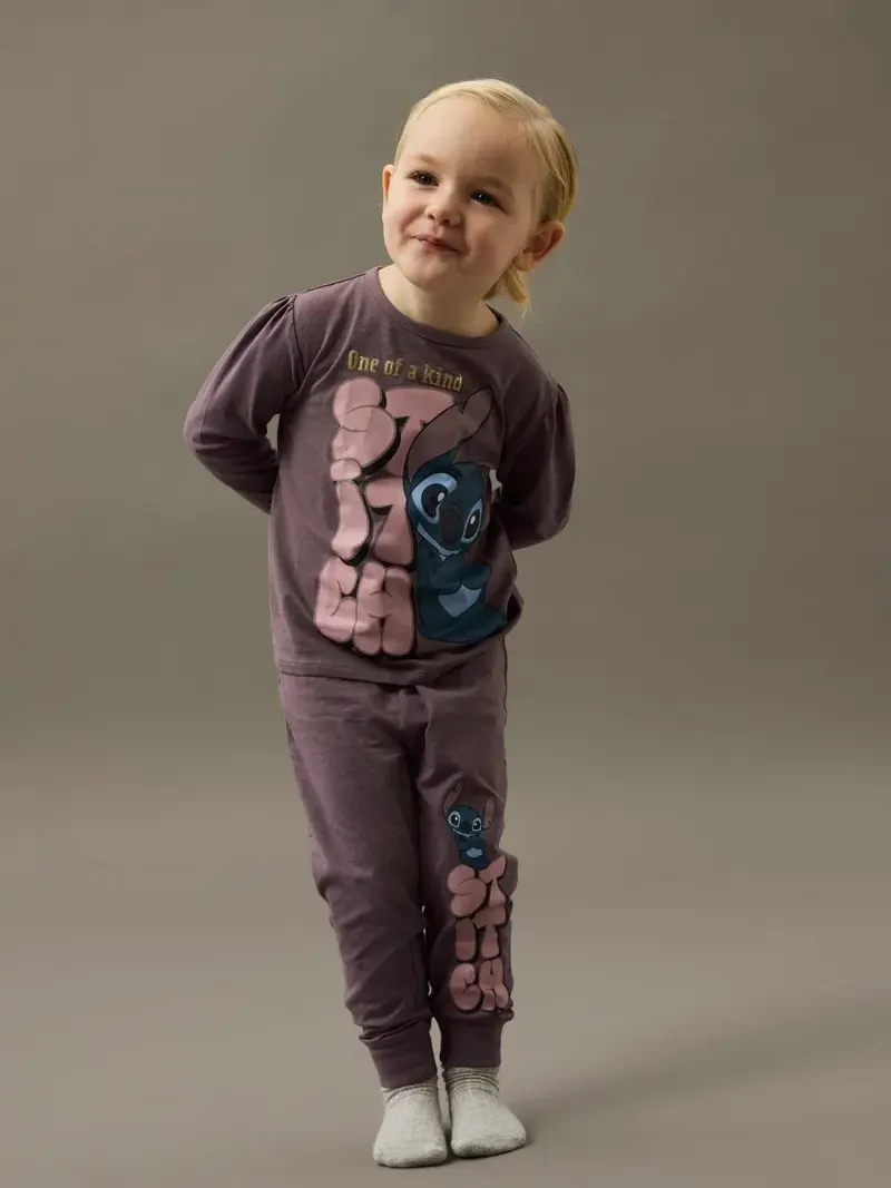 name it mini OLINA STITCH LS PYSJAMAS - Moonscape