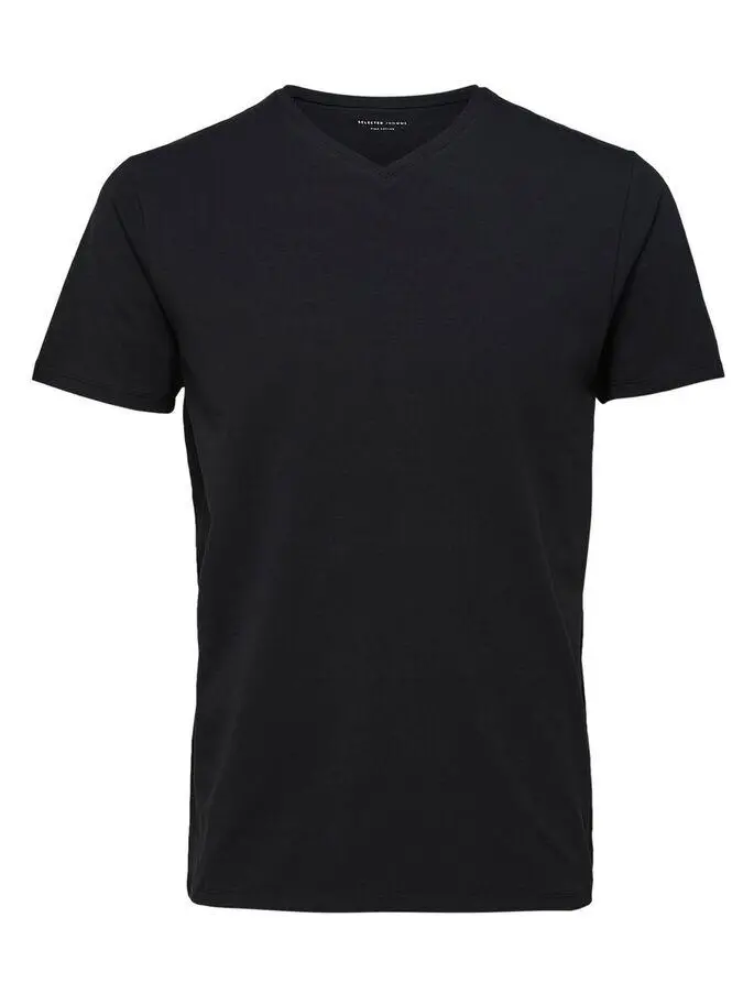 New pima v-neck t-skjorte - sort