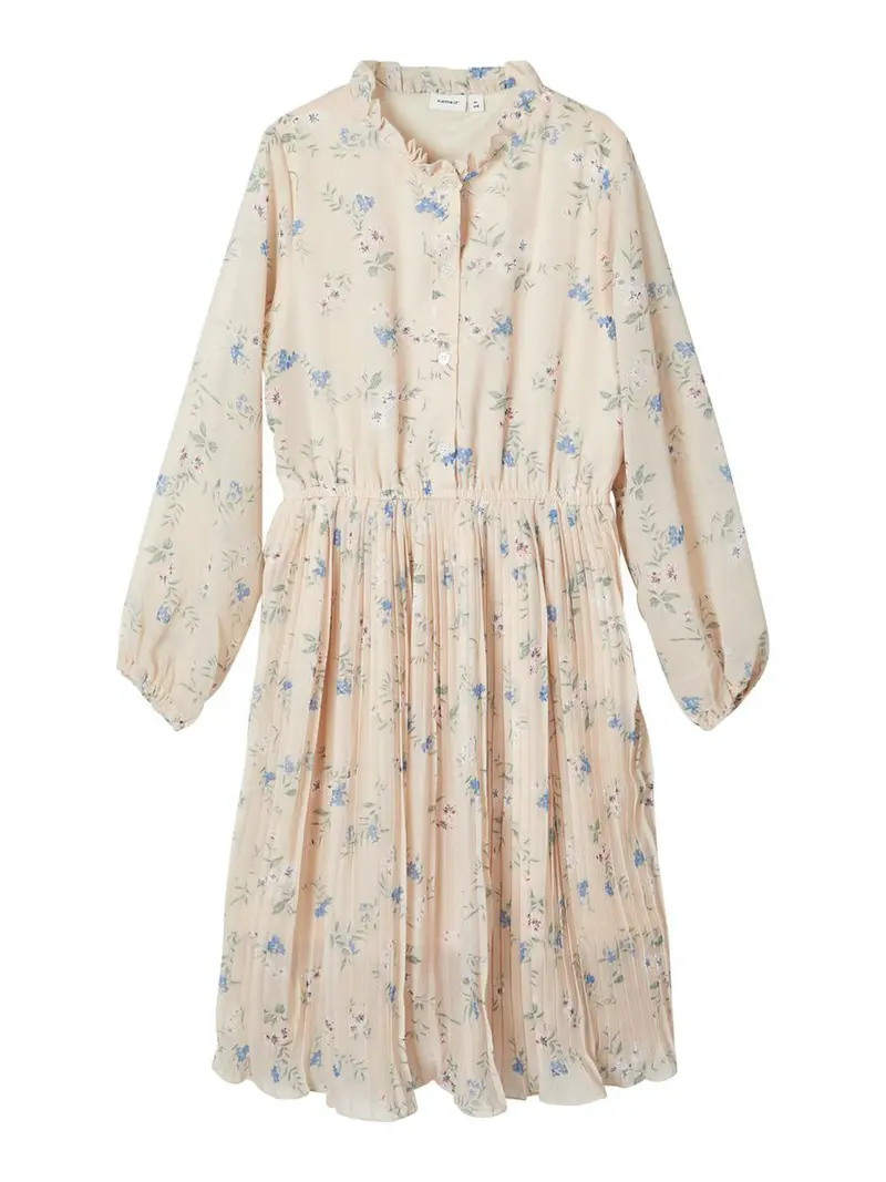 Plissert Blomsterprint Midikjole