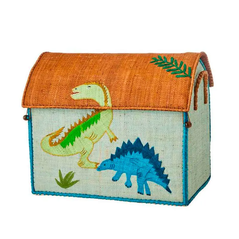 RICE Raffia Storage house - Dinosaur - Medium
