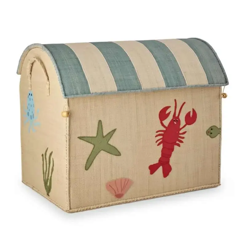 RICE Raffia Storage house - Ocean - Large