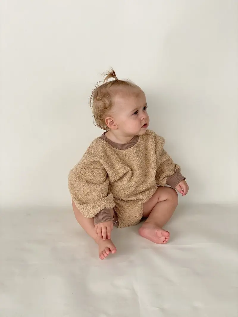 Shearling Romper | Hazlenut